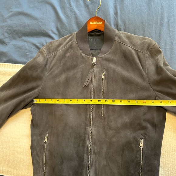 All Saints Kemble Bomber Jacket in Slate Gray Suede (M) - Picture 7 of 7